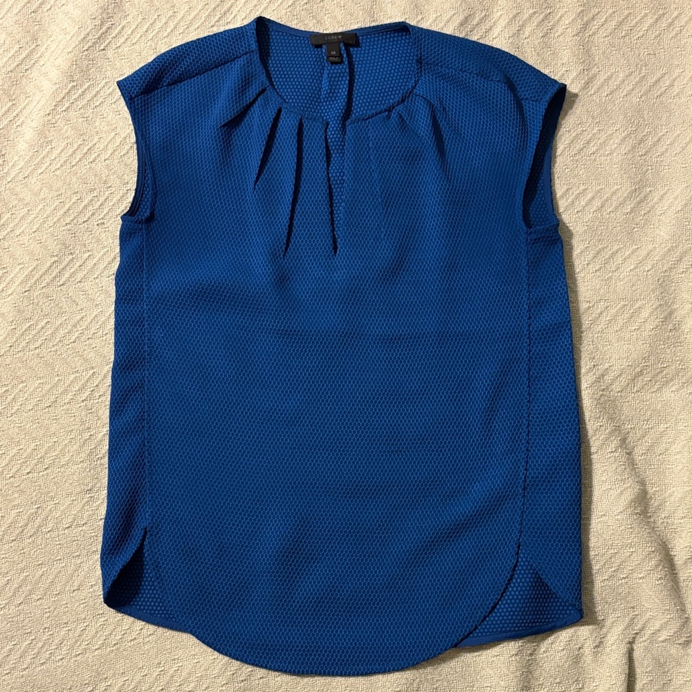 J. Crew Royal Blue Cap Sleeve Blouse